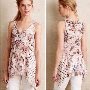 Anthropologie Venessa Virginia top flowy gauze mixed media patchwork POL lk New